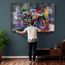 Graffiti Motorcycle Wall Art Canvas Print, Urban Street Art by MyGreatCanvas | Canvas Wall Art Prints | Photo Prints & Wall Decor