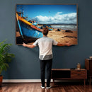 Fishing Boats Wall Art Canvas Print, Coastal Boat Beach by MyGreatCanvas | Canvas Wall Art Prints | Photo Prints & Wall Decor