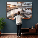 Rocky Coast Ocean Sunset Wall Art Canvas Print, Dramatic by MyGreatCanvas | Canvas Wall Art Prints | Photo Prints & Wall Decor