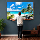 Tropical Beach Wall Art Canvas Print, Palm Tree Ocean by MyGreatCanvas | Canvas Wall Art Prints | Photo Prints & Wall Decor