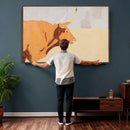 Minimal Longhorn Bull Wall Art Canvas Print, Neutral Western by MyGreatCanvas | Canvas Wall Art Prints | Photo Prints & Wall Decor