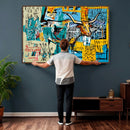 Basquiat Style Bird Bull Graffiti Wall Art Canvas Print, by MyGreatCanvas | Canvas Wall Art Prints | Photo Prints & Wall Decor