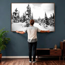 Black and White Snowy Pine Forest Wall Art Canvas Print, by MyGreatCanvas | Canvas Wall Art Prints | Photo Prints & Wall Decor