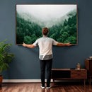 Misty Pine Forest Wall Art Canvas Print, Foggy Evergreen by MyGreatCanvas | Canvas Wall Art Prints | Photo Prints & Wall Decor