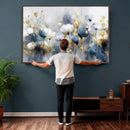 Large Abstract Flowers Wall Art Canvas Print – Gold and Blue by MyGreatCanvas | Canvas Wall Art Prints | Photo Prints & Wall Decor