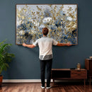 Abstract Floral Wall Art Canvas Print – Gold and Blue by MyGreatCanvas | Canvas Wall Art Prints | Photo Prints & Wall Decor