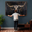 Abstract Longhorn Bull Wall Art Canvas Print – Rustic by MyGreatCanvas | Canvas Wall Art Prints | Photo Prints & Wall Decor