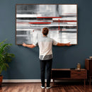 Gray Red Abstract Wall Art Canvas Print, Modern Abstract by MyGreatCanvas | Canvas Wall Art Prints | Photo Prints & Wall Decor