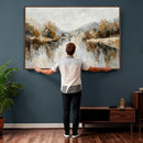 Abstract Landscape Wall Art Canvas Print, Modern Lake by MyGreatCanvas | Canvas Wall Art Prints | Photo Prints & Wall Decor