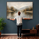 Neutral Abstract River Landscape Wall Art Canvas Print by MyGreatCanvas | Canvas Wall Art Prints | Photo Prints & Wall Decor