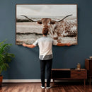 Texas Longhorn Bull Rustic Wall Art Canvas Print by MyGreatCanvas | Canvas Wall Art Prints | Photo Prints & Wall Decor