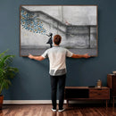 Banksy Girl with Butterflies Street Art Wall Art Canvas by MyGreatCanvas | Canvas Wall Art Prints | Photo Prints & Wall Decor