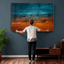 Teal Orange Abstract Wall Art Canvas Print Modern Large by MyGreatCanvas | Canvas Wall Art Prints | Photo Prints & Wall Decor
