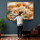Geometric Boho Abstract Wall Art Canvas Print, Orange Blue by MyGreatCanvas | Canvas Wall Art Prints | Photo Prints & Wall Decor