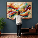 Geometric Abstract Wall Art Canvas Print, Orange Blue by MyGreatCanvas | Canvas Wall Art Prints | Photo Prints & Wall Decor