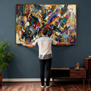 Geometric Abstract Wall Art Canvas Print, Orange Blue by MyGreatCanvas | Canvas Wall Art Prints | Photo Prints & Wall Decor