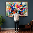 Geometric Abstract Wall Art Canvas Print, Orange Blue by MyGreatCanvas | Canvas Wall Art Prints | Photo Prints & Wall Decor