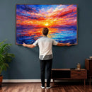 Colorful Knife Ocean Sunset Canvas — Orange Pink Teal by MyGreatCanvas | Canvas Wall Art Prints | Photo Prints & Wall Decor