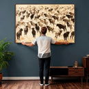 Texas Longhorn Sepia Canvas Wall Art, Western Cattle by MyGreatCanvas | Canvas Wall Art Prints | Photo Prints & Wall Decor