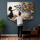 Banksy Butterfly Girl Wall Art Canvas Print, Framed Street by MyGreatCanvas | Canvas Wall Art Prints | Photo Prints & Wall Decor