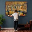 Gustav Klimt Golden Cityscape Wall Art Canvas Print, Framed by MyGreatCanvas | Canvas Wall Art Prints | Photo Prints & Wall Decor