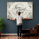 Home Sweet Home Wall Art Canvas Print, Floral Farmhouse by MyGreatCanvas | Canvas Wall Art Prints | Photo Prints & Wall Decor