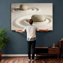 Zen Garden Stone Sand Canvas | Japanese Rock Garden Wall Art by MyGreatCanvas | Canvas Wall Art Prints | Photo Prints & Wall Decor