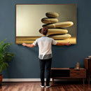 Zen Stone Wall Art Canvas Print, Balanced Rock Stack Framed by MyGreatCanvas | Canvas Wall Art Prints | Photo Prints & Wall Decor