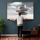 Zen Stone Wall Art Canvas Print, Balanced Rock Stack Framed by MyGreatCanvas | Canvas Wall Art Prints | Photo Prints & Wall Decor
