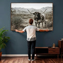 Texas Longhorn Bull Wall Art Canvas Print, Western Farmhouse by MyGreatCanvas | Canvas Wall Art Prints | Photo Prints & Wall Decor