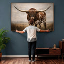 Texas Longhorn Canvas Wall Art Western Bull Desert Moody by MyGreatCanvas | Canvas Wall Art Prints | Photo Prints & Wall Decor