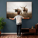 Texas Longhorn Canvas Wall Art Western Bull Desert Moody by MyGreatCanvas | Canvas Wall Art Prints | Photo Prints & Wall Decor