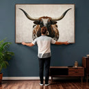 Texas Longhorn Canvas Wall Art Western Bull Desert Moody by MyGreatCanvas | Canvas Wall Art Prints | Photo Prints & Wall Decor