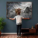 Texas Longhorn Canvas Wall Art, Rustic Farm Barn Bluebonnet by MyGreatCanvas | Canvas Wall Art Prints | Photo Prints & Wall Decor
