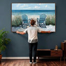 Beach Canvas Wall Art Coastal Adirondack Chairs Ocean by MyGreatCanvas | Canvas Wall Art Prints | Photo Prints & Wall Decor