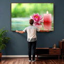 Zen Lotus Candle Canvas Wall Art Pink Spa Meditation by MyGreatCanvas | Canvas Wall Art Prints | Photo Prints & Wall Decor