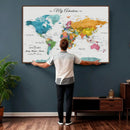 Custom Push Pin Watercolor World Map Canvas Wall Art Print – by MyGreatCanvas | Canvas Wall Art Prints | Photo Prints & Wall Decor