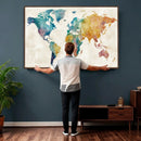 Watercolor World Map Canvas Wall Art Print – Abstract by MyGreatCanvas | Canvas Wall Art Prints | Photo Prints & Wall Decor