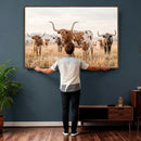 Texas Longhorn Canvas Wall Art, Rustic Farm Animal Photography Print, Farmhouse Country Decor, Western Ranch Art by MyGreatCanvas | Canvas Wall Art Prints | Photo Prints & Wall Decor