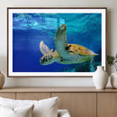 Sea Turtle Wall Art Canvas Print, Sea life in the Ocean Wall