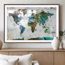 Modern Watercolor World Map Canvas Wall Art – Framed by MyGreatCanvas | Canvas Wall Art Prints | Photo Prints & Wall Decor