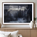 Night Landscape and Trees Wall Art Canvas Print