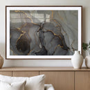 Gray Marble Fluid Wall Art – Modern Abstract Canvas Print