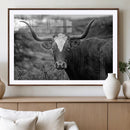 Western Home Wall Art Canvas Print, Framed Texas Longhorn by MyGreatCanvas | Canvas Wall Art Prints | Photo Prints & Wall Decor
