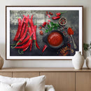 Red Chili Peppers Wall Art Kitchen Artwork Canvas Print