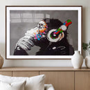 Dj Monkey Listening to Music Wall Art Print | Banksy Monkey by MyGreatCanvas | Canvas Wall Art Prints | Photo Prints & Wall Decor