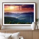 Sunset over Mountain Canvas Print, Forest Canvas Wall Art –