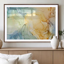 Green and Yellow Marble Fluid Effect Wall Art, Green and