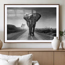 Black and White Elephant Wall Art Canvas Print