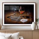 Whiskey Cigar Wall Art Canvas Print Kitchen Wall